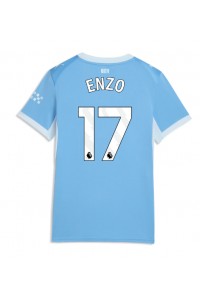 Manchester City Enzo Fernandez #17 Jalkapallovaatteet Naisten Kotipaita 2026-27 Lyhythihainen